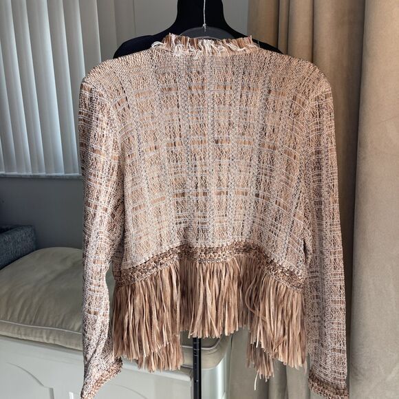 Nic+Zoe Iconic Cork Fringe Knit Jacket L - Picture 7 of 11